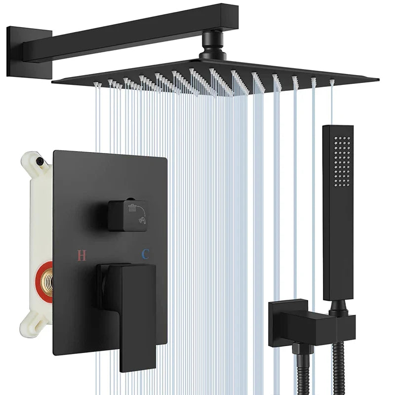 Elegant Black Shower Set